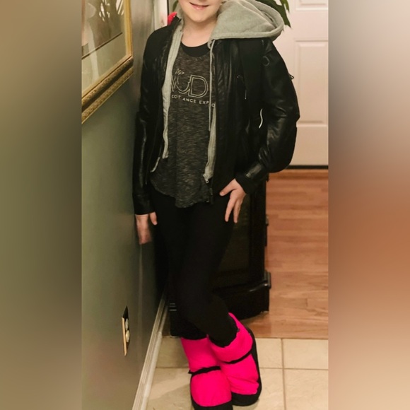 J2 Black Vegan Leather Jacket XS with Removable Hood - Picture 10 of 10